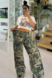 Camouflage Print High Waist Loose Pants GSMJ-6986