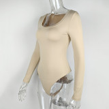 Long Sleeve Sollid Color Bodysuit GZJF-12006