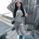 Plus Size Printed Padded Sweatshirt Pants Suit GDNF-5999Q13
