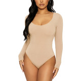 Long Sleeve Sollid Color Bodysuit GZJF-12006
