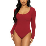 Long Sleeve Sollid Color Bodysuit GZJF-12006