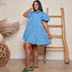 Plus Size Casual Solid Color Loose Dress GTYZ-7274