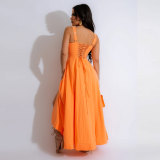 Sleeveless Solid Color Sling Maxi Dress GTYZ-7369