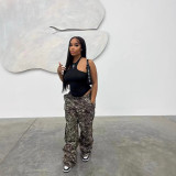 Camouflage Print Casual Pants WUM-23318