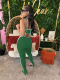 Sexy Solid Color Wrap Chest Overall 2 Piece Set GTYZ-7398