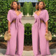 Solid Color Tie Up Wide Leg Pants Two Piece Set GTYZ-7003
