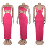 Sexy Solid Color Wrap Chest Sling Skirt 2 Piece Set GTYZ-7363