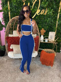 Sexy Solid Color Wrap Chest Overall 2 Piece Set GTYZ-7398