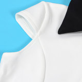 Solid Color Short Sleeve Mini Dress GTYZ-7419
