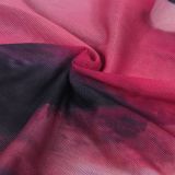 Sexy Backless Print Mesh Jumpsuit GTYZ-7447