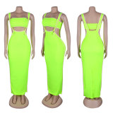 Sexy Solid Color Wrap Chest Sling Skirt 2 Piece Set GTYZ-7363