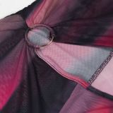 Sexy Backless Print Mesh Jumpsuit GTYZ-7447