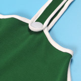 Sexy Solid Color Wrap Chest Overall 2 Piece Set GTYZ-7398