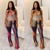 Sexy Backless Print Mesh Jumpsuit GTYZ-7447