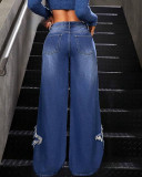 Tassel Raw-edge Loose Jeans WXHY-XHY335