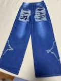 Tassel Raw-edge Loose Jeans WXHY-XHY335