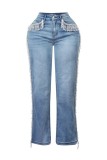 High-waisted Vintage Tassel Jeans WXHY-XHY446
