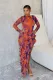 Print Backless Irrgular Split Maxi Dress WXHY-XHY4038