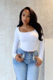 High-waisted Vintage Tassel Jeans WXHY-XHY446