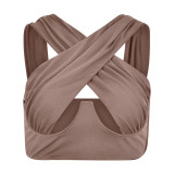 Crossover Hollow Out Sexy Wrap Top GXLF-1111