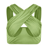 Crossover Hollow Out Sexy Wrap Top GXLF-1111