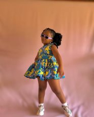 Kids Girl Print Sleeveless Big Swing Mini Dress GYAY-8119