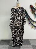 Plus Size Print Tie Up Big Swing Maxi Dress NY-10980