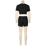 Sport Knits Short Sleeve Two Piece Shorts Set AIL-308