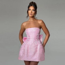 Sexy Print Tow Tie Tube Top Dress GPBY-17182