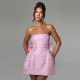 Sexy Print Bow Tie Tube Top Dress GPBY-17182