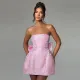 Sexy Print Tow Tie Tube Top Dress GPBY-17182