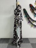 Plus Size Print Tie Up Big Swing Maxi Dress NY-10980