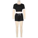 Sport Knits Short Sleeve Two Piece Shorts Set AIL-308
