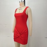 Sleeveless Solid Color Mini Dress GPBY-17172