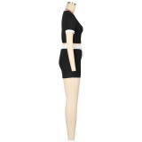 Sport Knits Short Sleeve Two Piece Shorts Set AIL-308