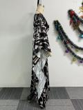 Plus Size Print Tie Up Big Swing Maxi Dress NY-10980