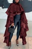 Plus Size Casual Satin Loose Poncho Blouse NY-10981