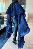 Plus Size Casual Satin Loose Poncho Blouse NY-10981