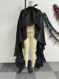 Plus Size Casual Satin Loose Poncho Blouse NY-10981