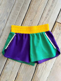 Contrast Color Patchwork Pearl Trim Shorts Set SFY-643