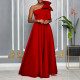 Plus Size Slash Shoulder Big Bow Maxi Dress GMLF-3322