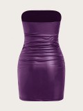 Sexy Off Shoulder Pleated Tube Top Dress GFMA-25061