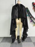 Plus Size Casual Satin Loose Poncho Blouse NY-10981