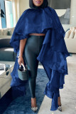 Plus Size Casual Satin Loose Poncho Blouse NY-10981