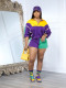 Contrast Color Patchwork Pearl Trim Shorts Set SFY-643