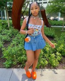 Sexy Print Tight Bandage Vest IV-8512