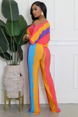 Colorful Print Loose Two Piece Pants Set XHXF-8716