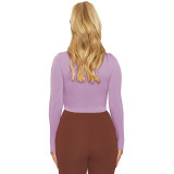 Half High Neck Long Sleeve Bottom Top GZJF-2591