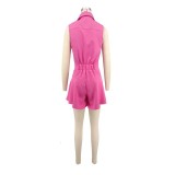 Solid Color Sleeveless Romper XHXF-972