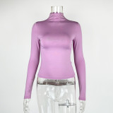 Half High Neck Long Sleeve Bottom Top GZJF-2591